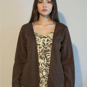 Notations Brown and Cream Blouse